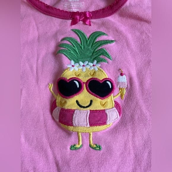 Gymboree Baby Toddler Girl 18-24M Embroidered Pineapple Pajama Set Tropical - Picture 3 of 7